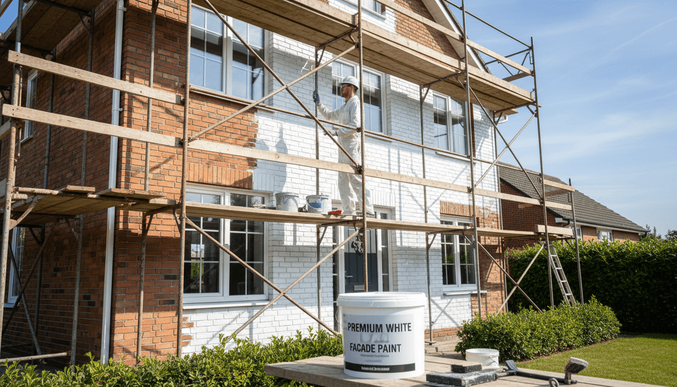 Ravalement de façade d'une maison en briques dans la région de Bruxelles