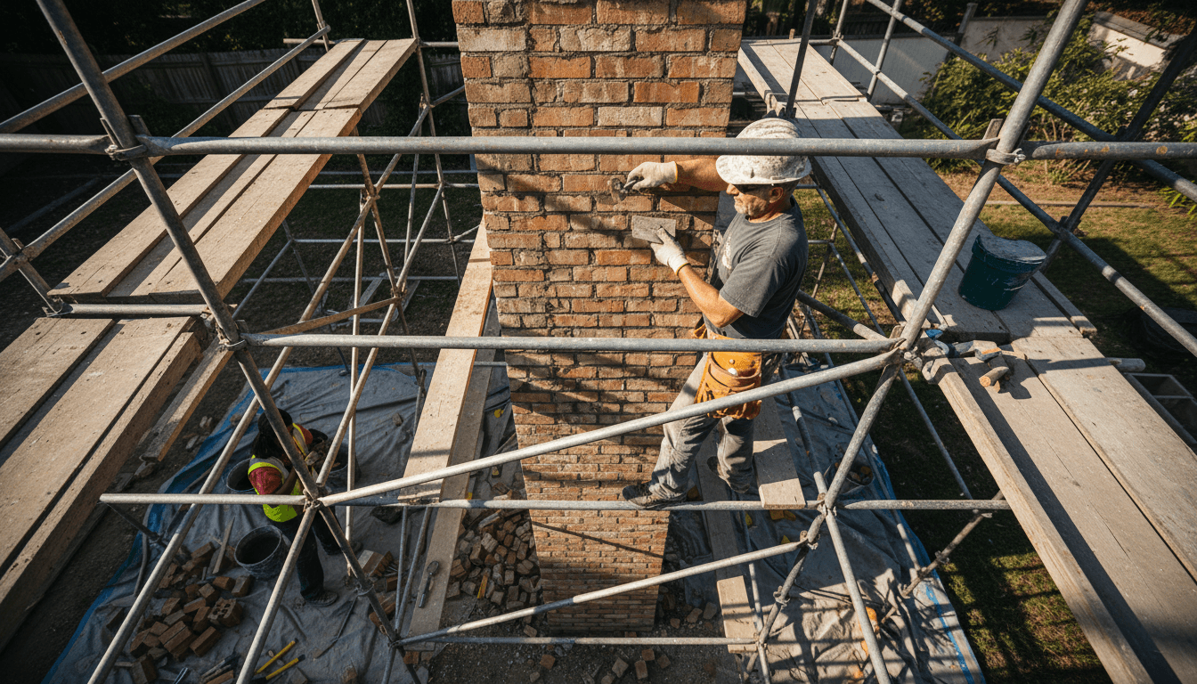 Pose de liteaux sur une toiture en cours de rénovation à Uccle